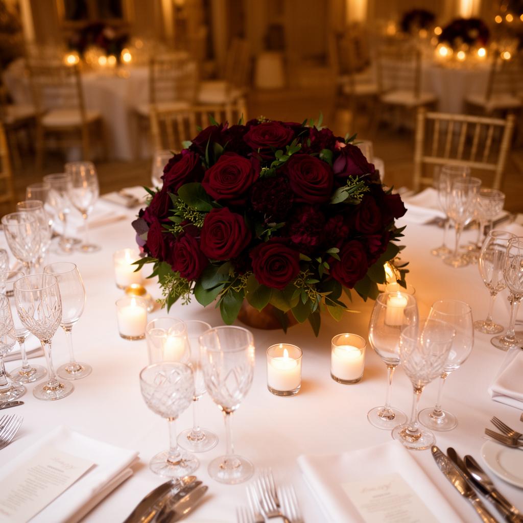 Table de réception du mariage